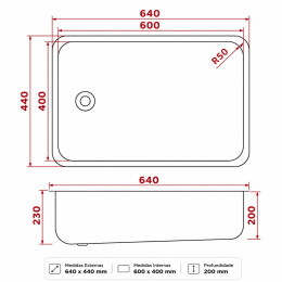 Banheira Inox para Berçário 60x40x22cm - Construinox